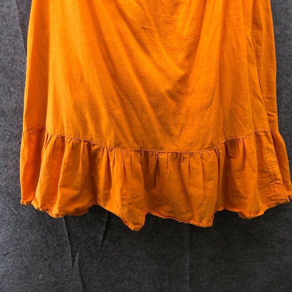 Urban Outiftters Ruffle Cami Top Womens M Orange Tunic Peplum Cotton Adjustable - Picture 4 of 9